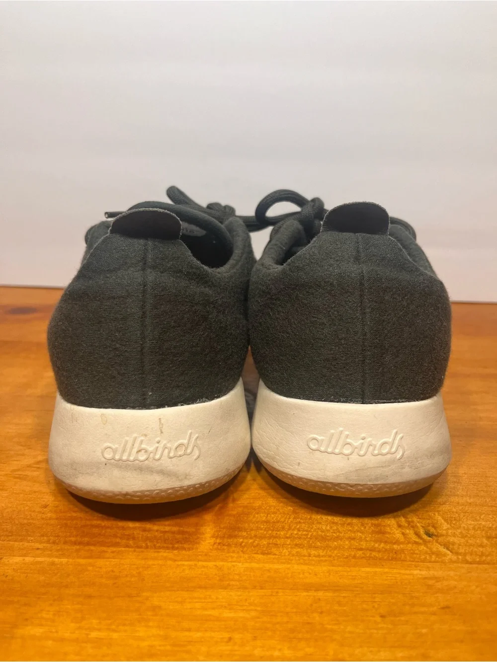 allbirds Men's Dark Gray Athletic Lace-Up Sneakers with White Sole